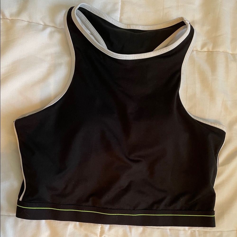 Fabletics Crop Top Sports Bra Black Padded